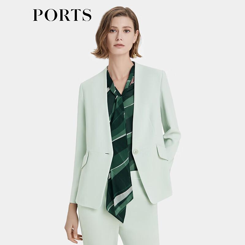PORTS Women's Mint Grey-Green Blazer