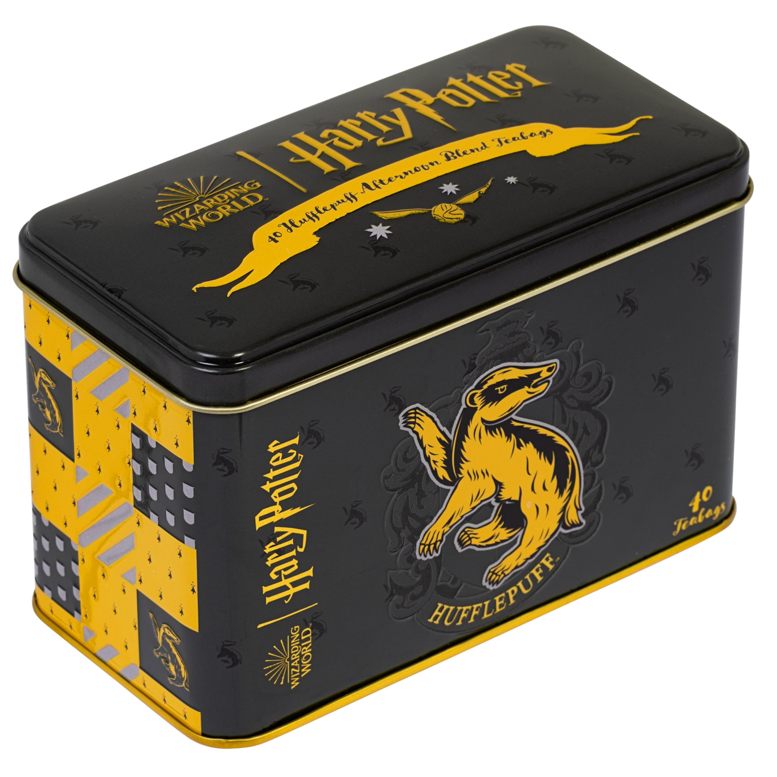 

Новый английский чай Harry Potter Hufflepuff Crest Чайница с 40 пакетиками чая English Afternoon