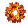 Autumn Maple Leaf Door Wreath Rustic Style Artificial Wreath Fall Wreath  Farmhouse Decor