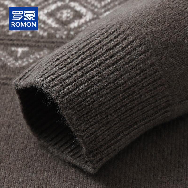ROMON Men's Heavyweight 100% Pure Wool Knit Sweater