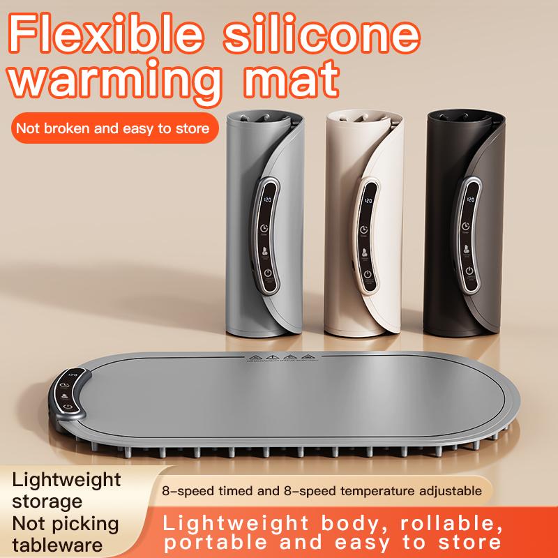 Flexible Silicone Warming Mat Foldable Food Warming Tray Food Warmer Mat Mat Warming Cutting Board Constant Warm Dishes