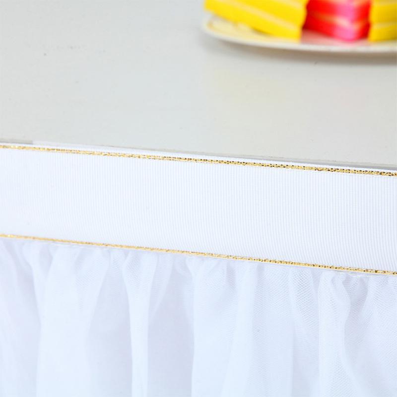 Tulle Table Skirt, 3-layer Table Cloth with Chiffon Lining, Wedding Table Decoration Tableware for