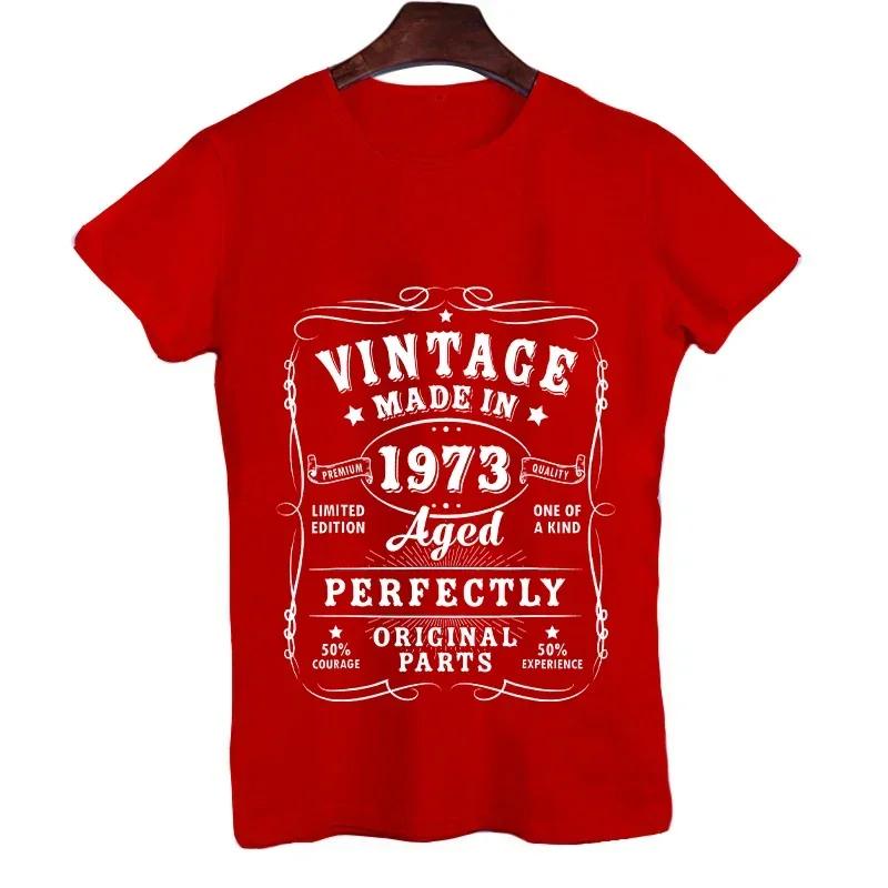 1973 50th Birthday Tshirts T-shirt Vintage 1973 Men Short Sleeve Tops Street 1973 T Shirt for Men T Shirt Oversize Tee Shirt Man