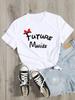 Casual Ladies Basic Ocollar White Short Sleeved Shirt Girl Future Mariee Love Bachelorette Wedding Party Women Shirt Aesthetic