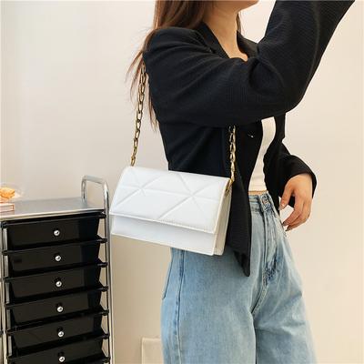 Fashion Women's Bag Small Square Bag 2025 Autumn Design Solid Color Embroidery Thread Texture Portable Messenger Bag