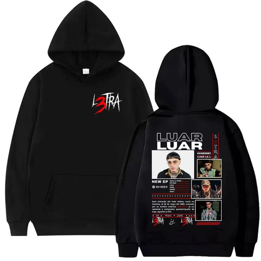

Rapper Luar La L L3TRA Tour Merch 2025 Album hoody Men fashion Fleece pullover Sweatshirt Unisex Hip Hop gothic hoody streetwear 3XL