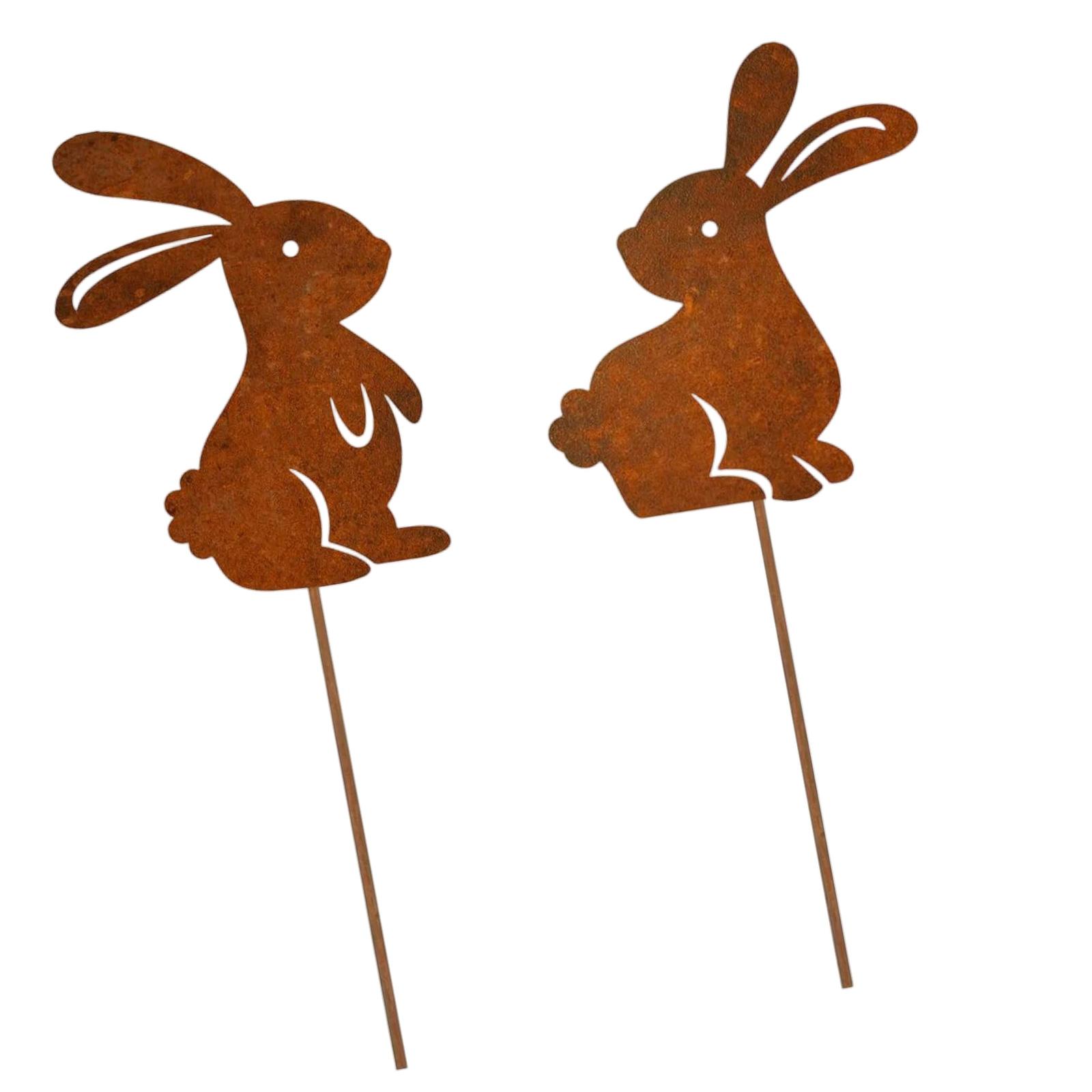 

Статуя ржавого кролика, Ржавые фигурки в форме кролика, Растение для внутреннего и наружного скульптурного декора 5