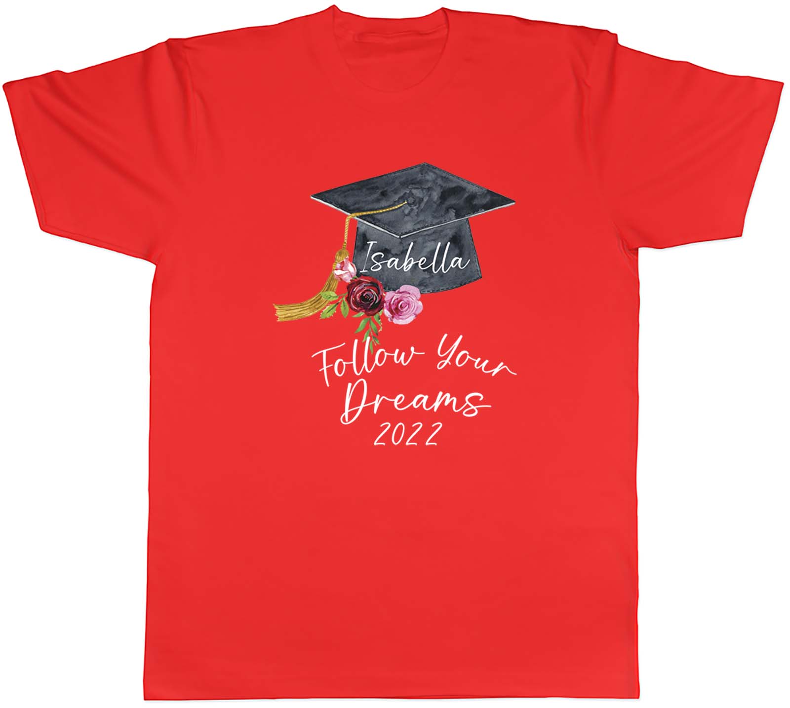 Personalised Follow Your Dreams Graduation Graduate Unisexs Unisex TShirt Tee Gift S