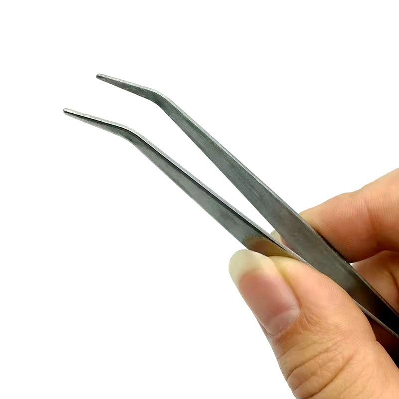 Stainless Steel Curved Tip Tweezers for Feather Plucking, Acne, and Eyelash Extension.