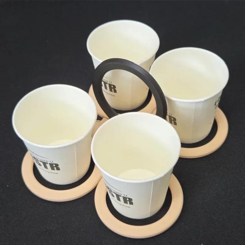 New Butterfly Shape Drink Carrier Reusable 4-cup Foldable Coffee Carrier Portable Bar Tool Drink Holder for Picnic Party Outside