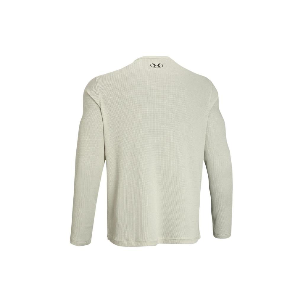 Under Armour Project Rock Solid Color Waffle Casual Crew Neck Long Sleeve Sweatshirt Men sweatshirt Dusty-Pink Gray 1380536-273