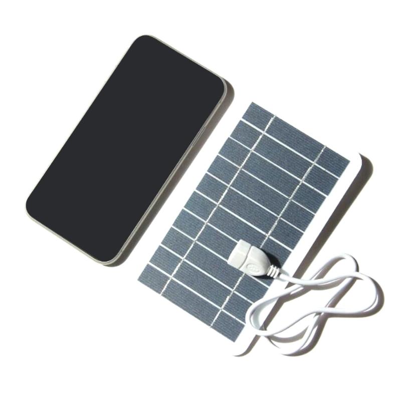 Outdoor Phone Battery Power Bank 2W Flexible Solar Panel with USB Port Camping Charging Battery for Mobilephone