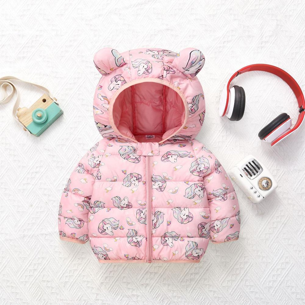 Autumn and Winter Cartoon  Jacket Children's Down Cotton Clothes Boys and Girls Cotton Clothes Children 2-6 Years Old Light Baby Jacket