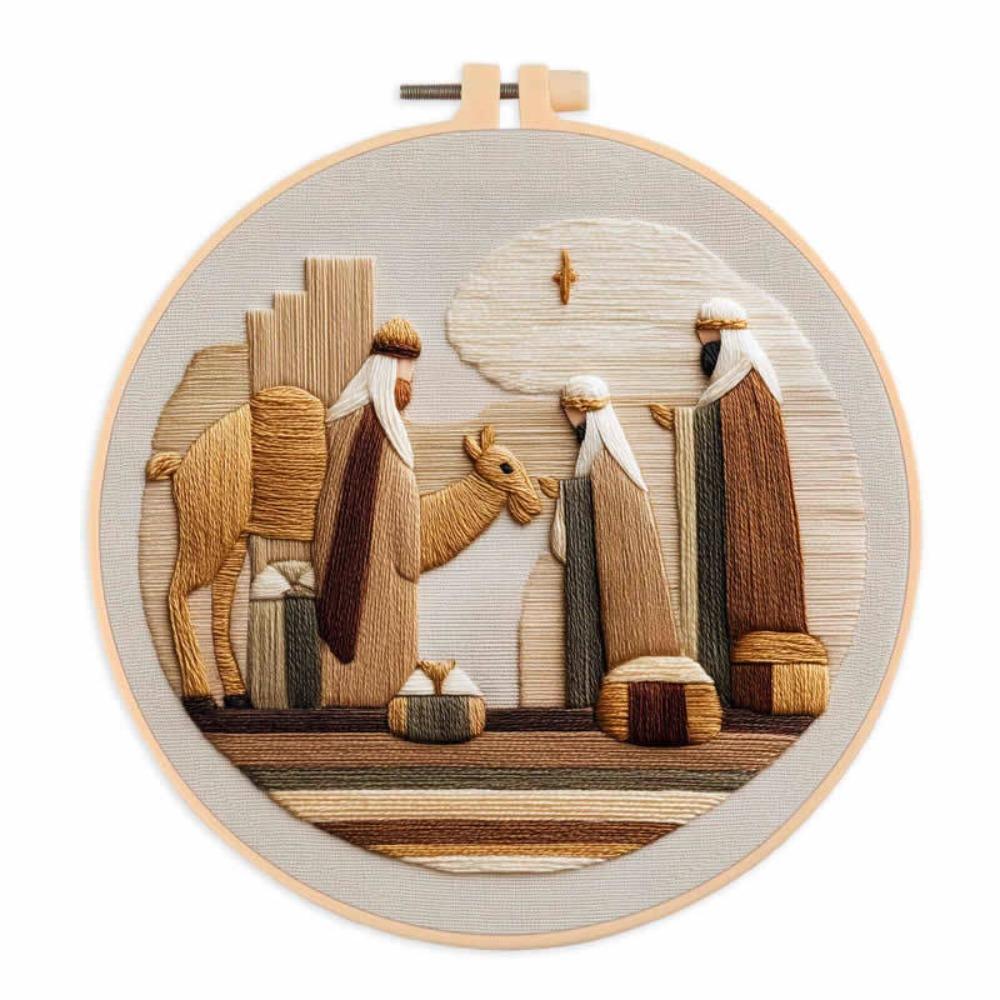 Christmas Cross Stitch Nativity Scene Embroidery Kit Non-finished Products Cross Stitch Set DIY Religious Vintage Embroidery DIY
