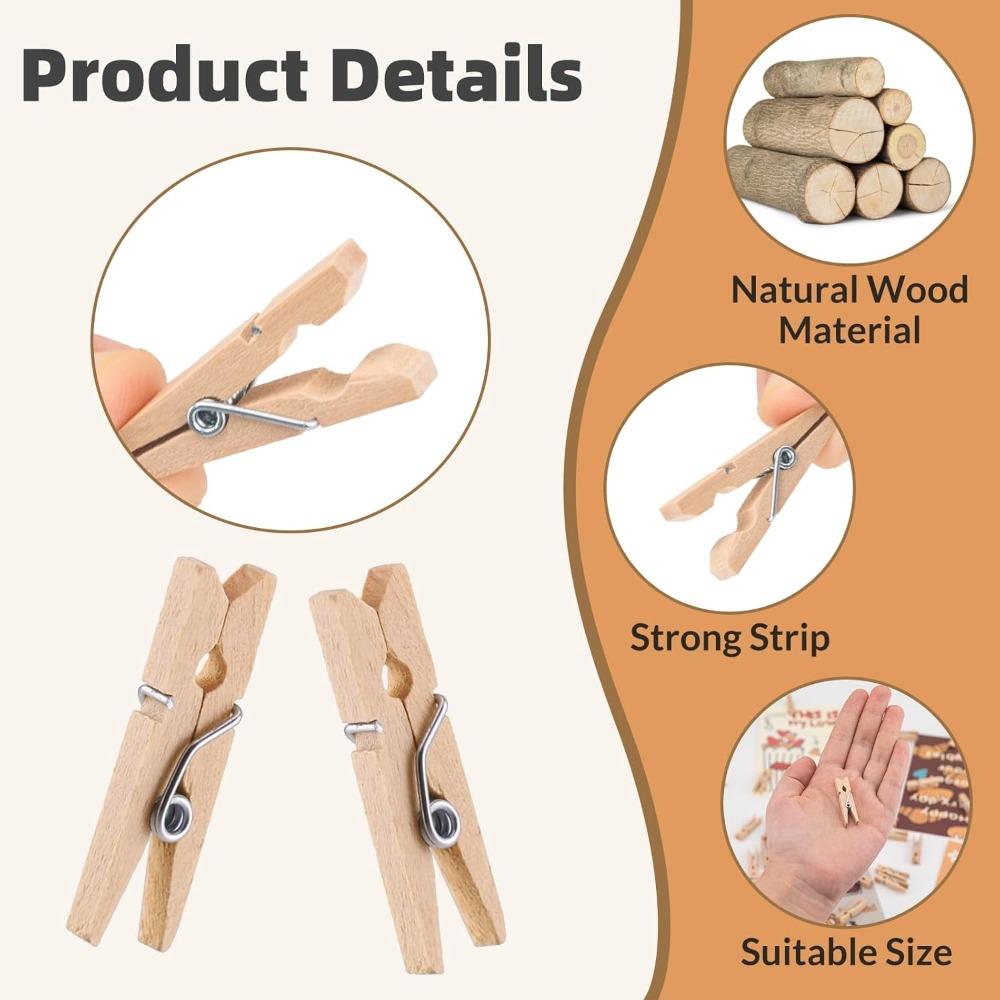 Mini 25mm Natural Wooden Clips Photo Clips Clothespin Clothes Folder Wedding Party Wooden Clip Clips Pegs Dropshipping 100 Pcs
