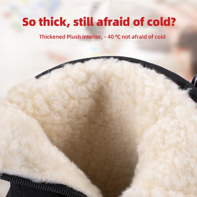 Men's Winter Fleece-Lined Thickened Insulated Snow Boots Slip-Resistant Waterproof Oversized Short Boots