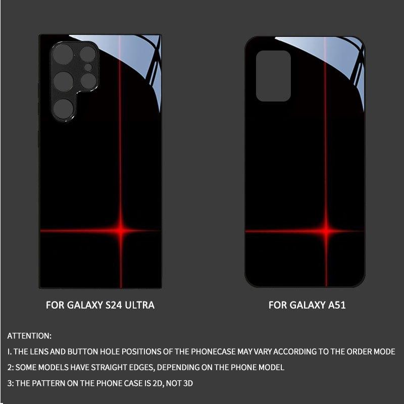 Cross Pattern Design Black Glass Phone Case Suitable for Samsung Galaxy S26 S25 S24 S23 S22 S21 S20 FE/Ultra/Plus Anti Drop