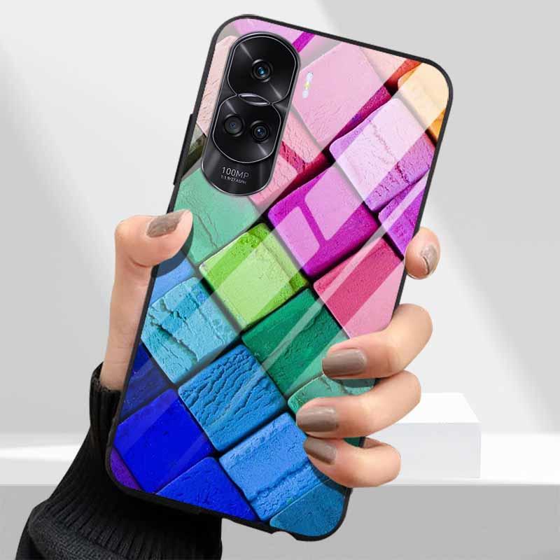 Tempered Glass Hard Cover For Honor 90 Lite 5G Case Lovely Marble Funda Coque For Honor 90 Pro Honor90 90Lite 90Pro Phone Shells