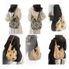 Handmade Cotton Crochet Hollowed Sunflower Flower Crochet Shoulder Women's Bag Straw Armpit Bag