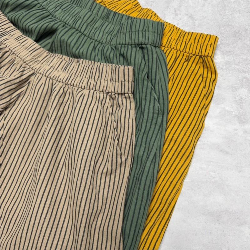 Johnature Japanese Striped Casual Pants Spring Summer Loose Wide-leg Women Ankle-lenght Harem Pants