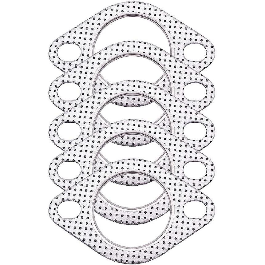 Universal Fitment High Temperature Exhaust Gasket 2-Bolt 2 inch 51mm Exhaust Flange 5 PCS