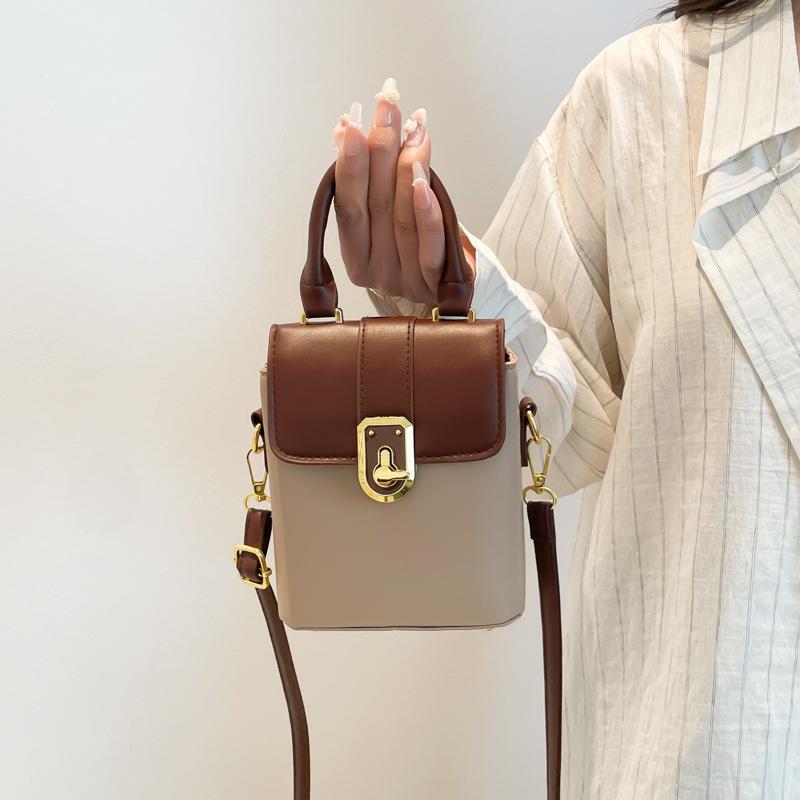 Summer summer exquisite texture small bag women's 2025 new retro contrasting color messenger mobile phone bag shoulder handbag