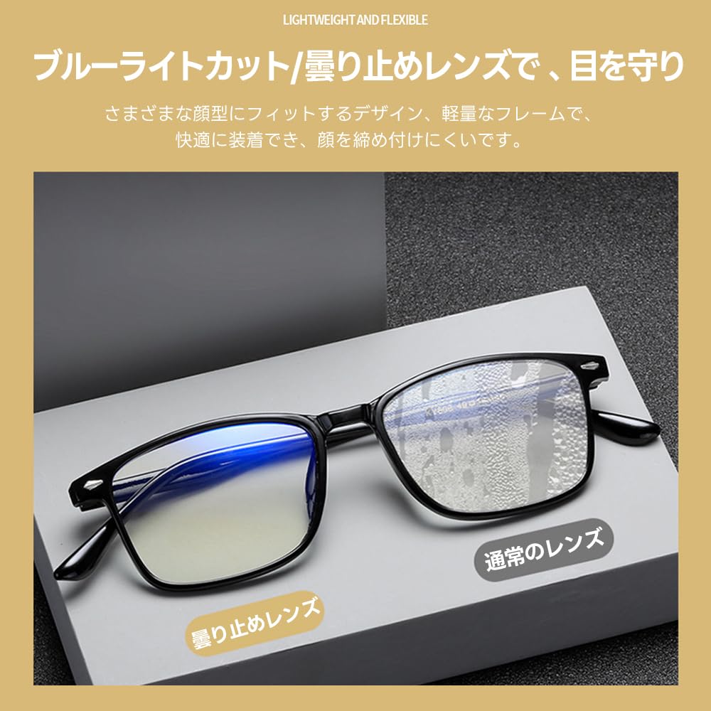 Stylish Reading Glasses for Men and Blue Light Single Square Black B1322 [FEISEDY] Women, Blocking, Anti-Fog, Lightweight, Vision, Design, 1.0