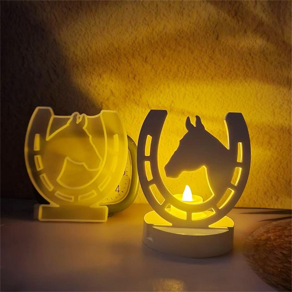 Gypsum Candlestick Silicone Mold Candle Base Mould Horse Head Candle Holder Mold Ornament Home Decoration Mould