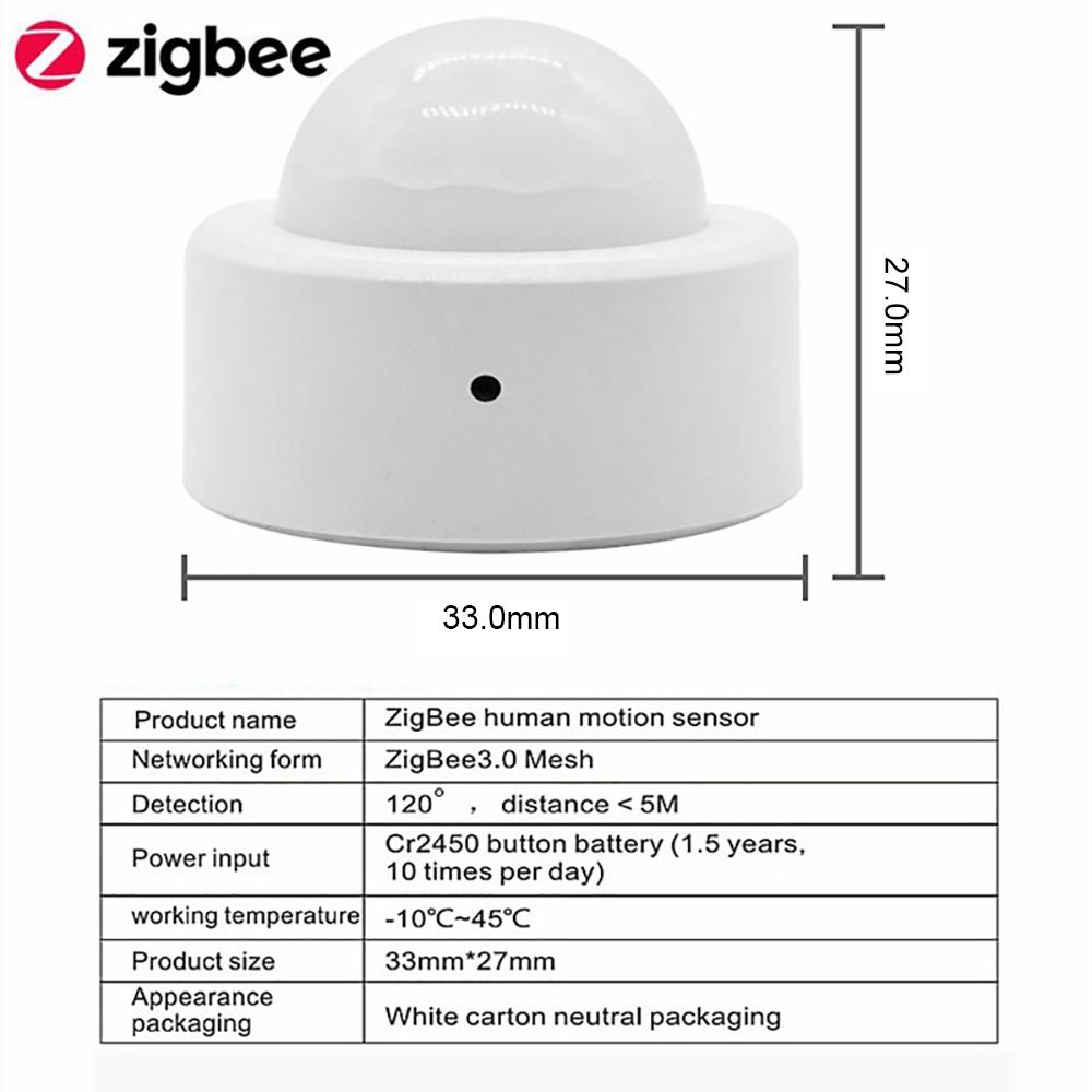 Home Assistant Zigbee Mini PIR Bewegingssensor Detector Passieve Infrarood Beveiligingsalarm Sensor Werkt Met EWelink Zigbee2MQTT