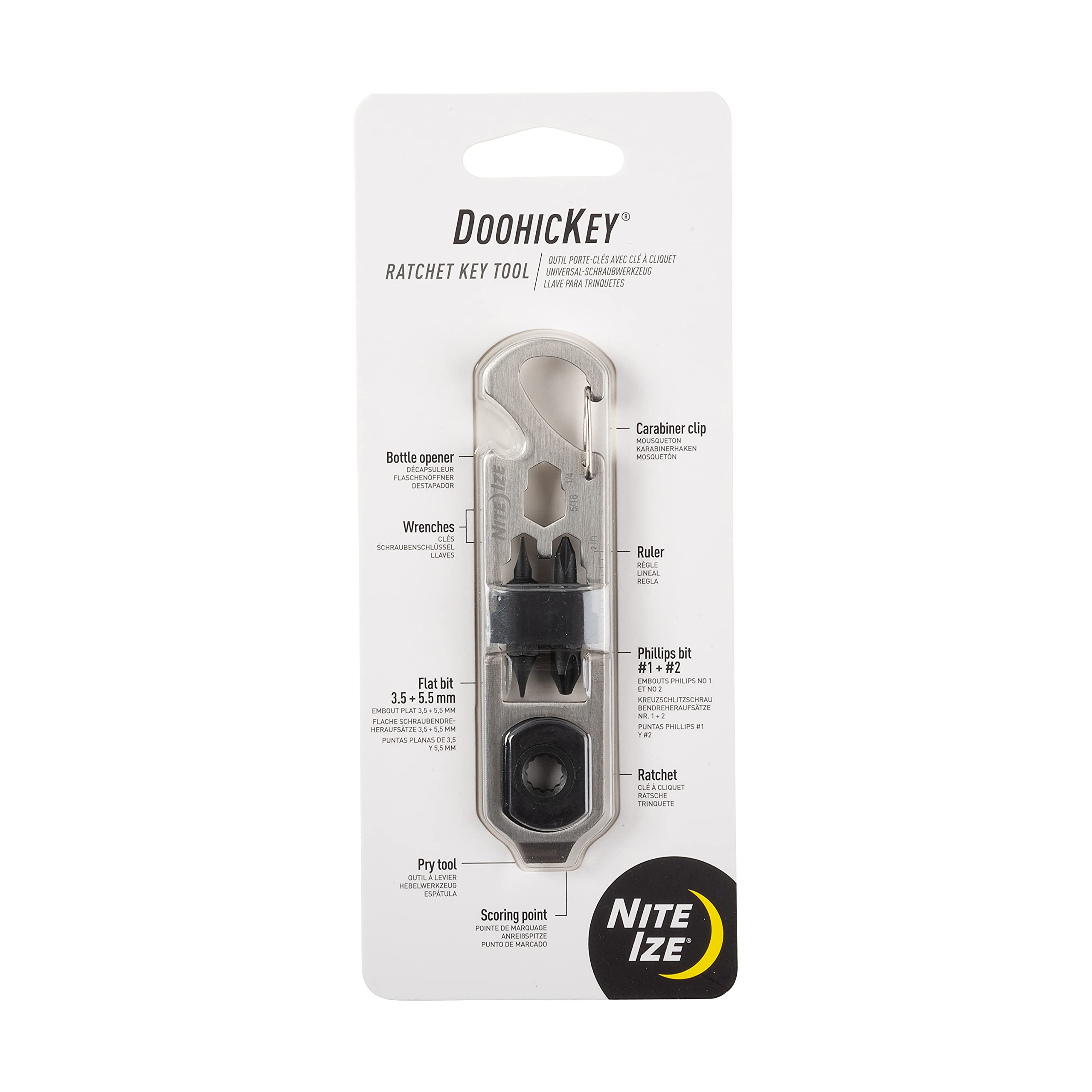 NITEIZE Doohickey Ratchet Key Tool Multi Tool Small Keychain Multifunctional H103×W24×D10mm