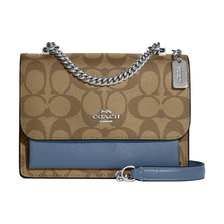 

Coach Klare 18 Snap Closure Multi-Functional Zipper Pocket Signature Coated Canvas And Smooth Leather Crossbody Shoulder Bag Mini C9946-SVCE9 Basic Set (Bag+Dust Bag)