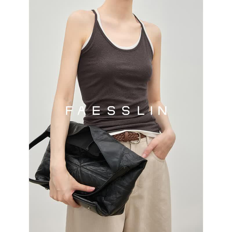 FAESSLIN Women s Tencel Linen Figure-Flattering Tank Top XL