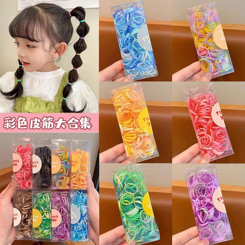 Children'S Colorful Disposable Rubber Band Candy Color Hair Band Cute Girl Baby High Elastic Rubber Band Hair Accessories