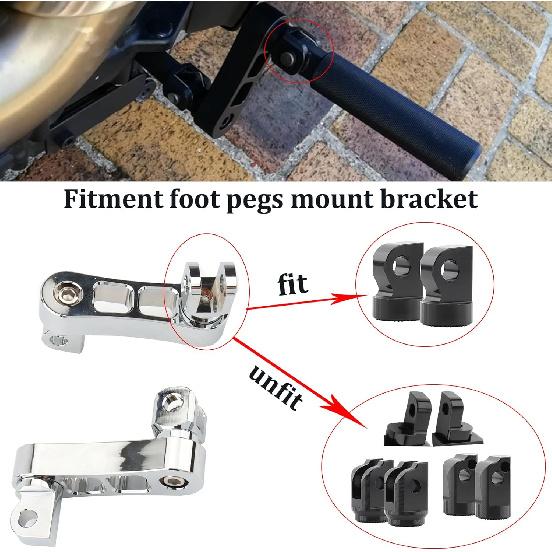 Foot Peg Extension 2 1/4" Adjustable Passenger Peg Mounts Highway Peg Clamps Male Mount Bracket Fit For Harley Touring Road King Street Glide Road