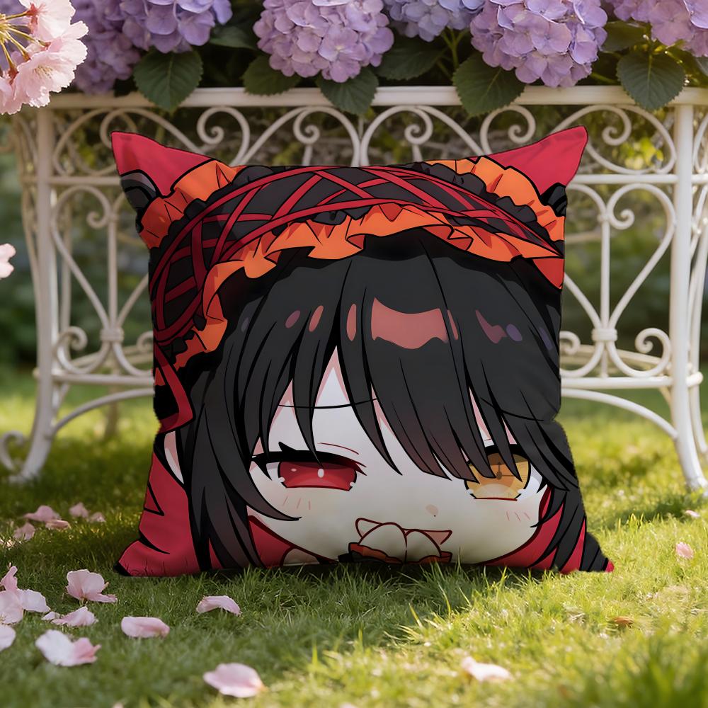 Anime D-Date A Live Cushion Cover Home & Car Dual-Scene Pillow Cover: Reversible for Premium Comfort