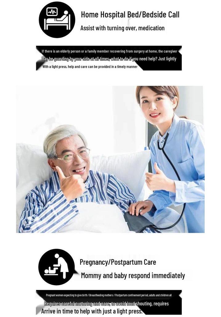 Wireless Emergency Call Bell for Seniors - Long-Distance One-Button Safety Alert System