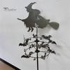 Decorazione Giardino Halloween Strega Girandola, Arte per Cortile Metallo Esterno Palo Fantasioso, Girandola Volante per Prato Patio Sentiero Decorazioni Autunnali
