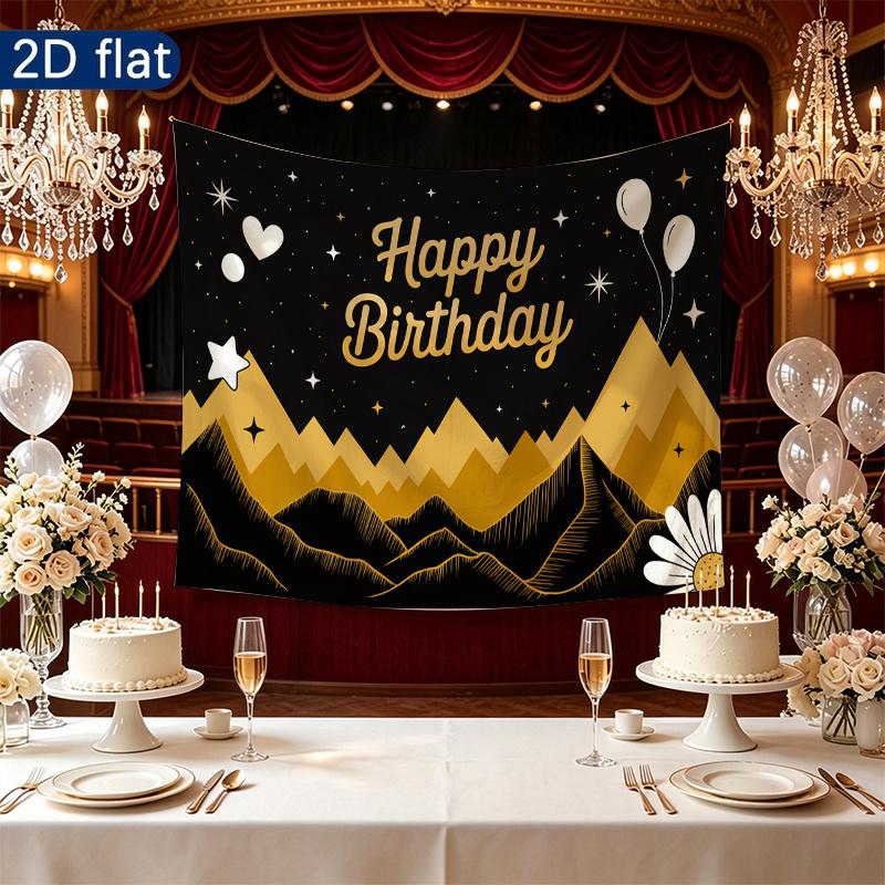 Party Backdrop Happy Birthday Birthday Balloon Black Photo Booth Background Front Door Decor