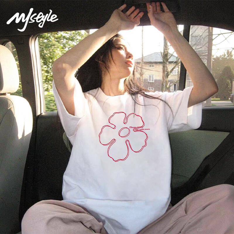 MJ Style Women s Heart Print Cotton T-Shirt 3XL