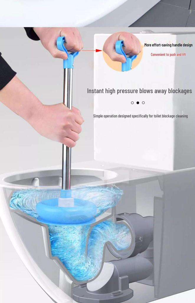 Strong Rubber Sewer Pipe Plunger: Bathroom & Toilet Clog Dredging Tool