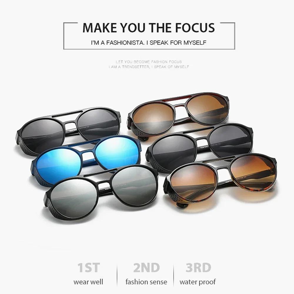 Fashion Steampunk Sunglasses Women Men Brand Design Retro Goggles Round Flip Up Glasses Steam Punk Vintage Eyewear