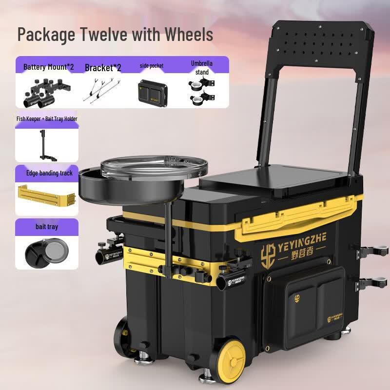 Camper Multifunctional Ultralight Fishing Box with Wheels