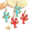 Ocean Series Personalized Earrings Diamond Lobster Decorative Earrings Lobster Earrings  Vacation