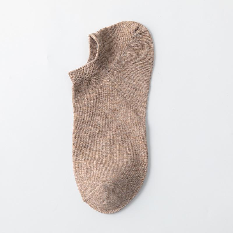 Men's Low-Cut Breathable Cotton Boat Socks - Anti-Drop, Sweat-Absorbent, Solid Color