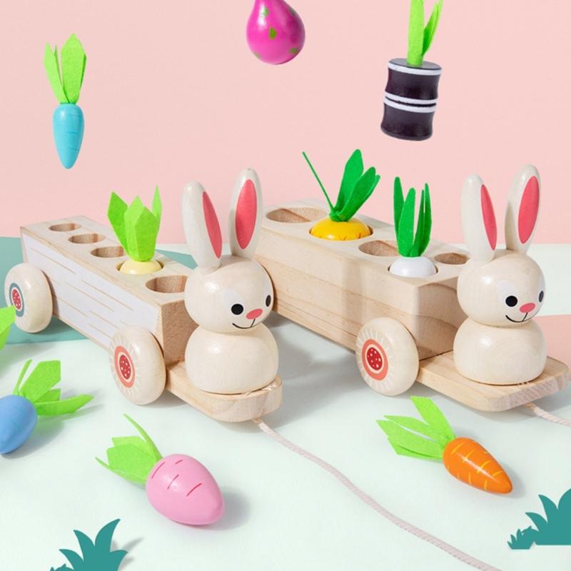Wooden Rabbit And Carrot Play Set For Kids Encouraging Interactive Learning And Parent Child Bonding