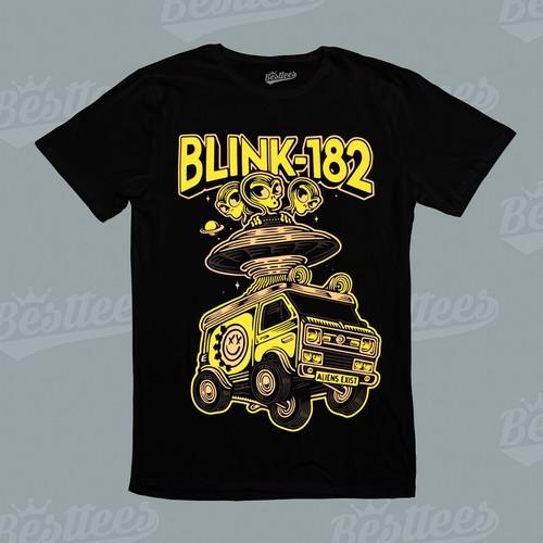 Американская Музыка 1990-х Рок-группа Blink Улыбающийся Инопланетянин Грузовик Тур по Калифорнии Футболка S разноцветный