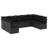 VidaXL Garden Lounge Set 9 Pcs with Cushions Black Wicker 3249904