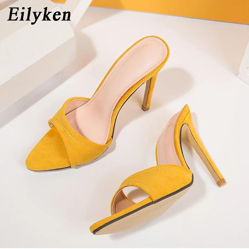 Fashion Eilyken Summer Fashion Stiletto Heels Women Slippers Sandals Banquet Dress Mules Slides Bridesmaid Wedding Shoes