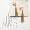 Vintage French Romantic Orange Acrylic Chain Tassel Earrings