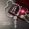 Vine Mermaid Tears, Snowflake Gem Pearl Necklace Vintage Plated 18K Gold, Colorful Star Pearl Necklace